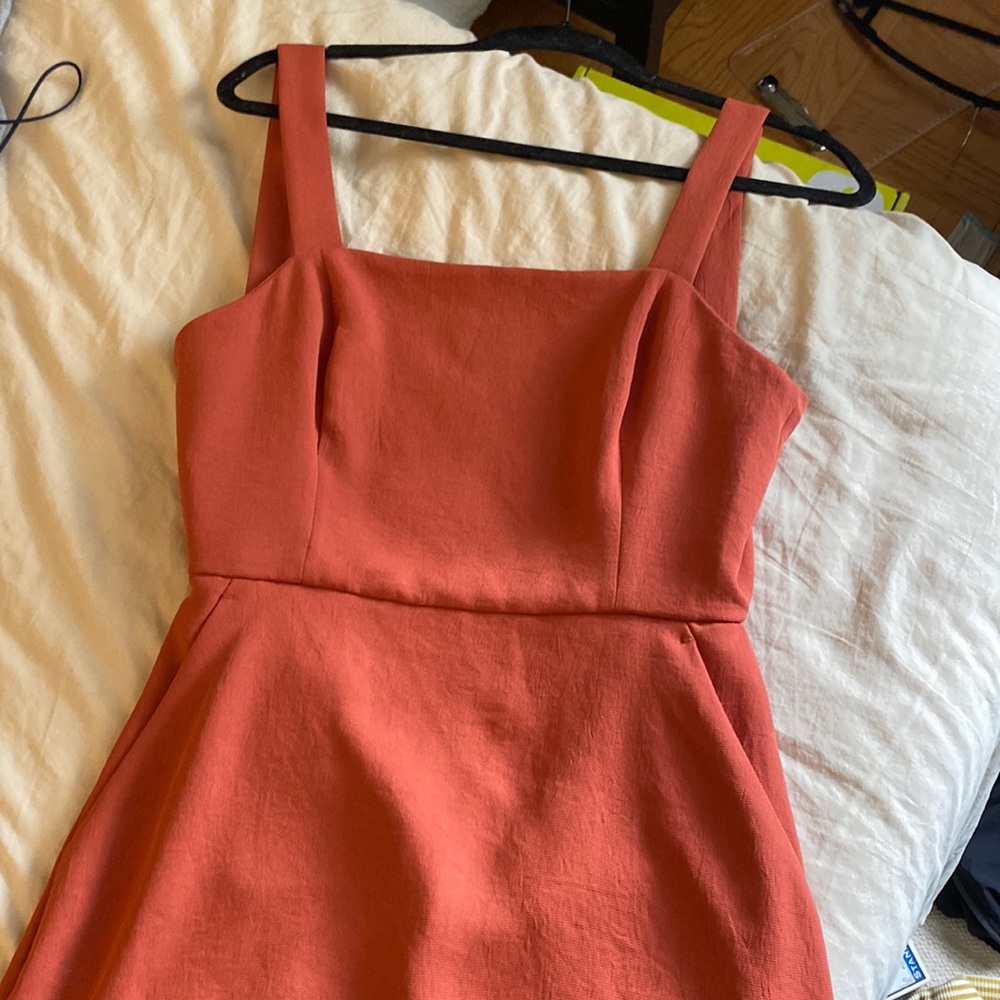 Aritzia Wilfred orange dress